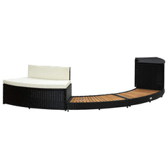 Spa Surround Black and Natural Wood