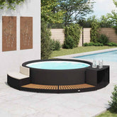 Spa Surround Black and Natural Wood