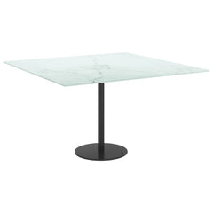 Table Top White Tempered Glass 27.6 x 27.6 in Pattern Table Top
