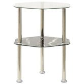 Side Table Transparent and black marble