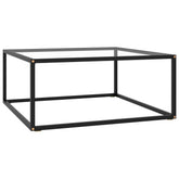 Coffee Table Black and clear Tempered glass, powder-coated steel S