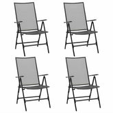 Folding Chair Set of 4 Anthracite Steel Standard Foldable