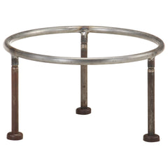 Rustic iron fire pit with colorful patina, 15.7-inch diameter bowl and three legs.