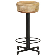 Bar Stool Set of 2 Natural Wood and Black