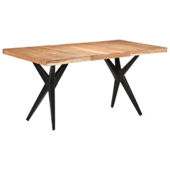 Dining Table Bleached Acacia and Black Steel