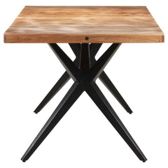 Dining Table Bleached Acacia and Black Steel