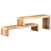 TV Cabinet Natural Wood Solid Acacia Wood Adjustable Length
