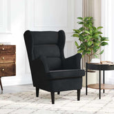 Armchair Black Velvet (100% polyester), plywood Standard Armchair