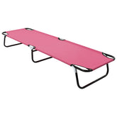 Sun Lounger Pink Powder-coated steel Large Foldable