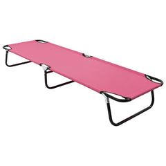 Sun Lounger Pink Powder-coated steel Large Foldable