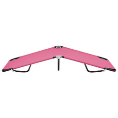 Sun Lounger Pink Powder-coated steel Large Foldable
