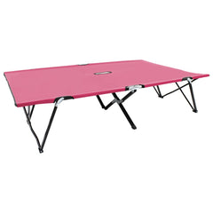 Sun Lounger Pink 600D polyester with PE coating, Powder-coated steel