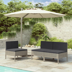 Garden Chair Set of 3 Grey
