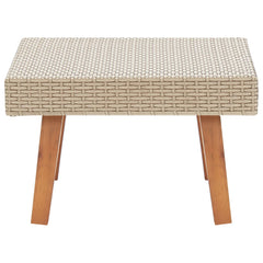 Coffee Table Beige PE Rattan Medium Lightweight Coffee Table