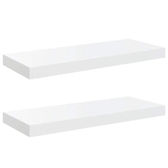 Wall Shelf Set of 2 High gloss white Honeycomb MDF, metal