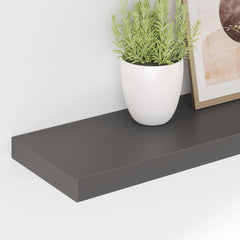 Wall Shelf Set of 4 High gloss grey Honeycomb MDF, metal