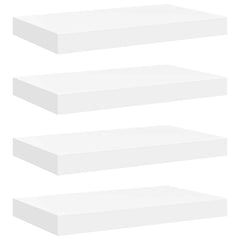 Wall Shelf Set of 4 White Honeycomb MDF, metal Medium