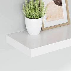 Wall Shelf Set of 4 White Honeycomb MDF, metal Medium