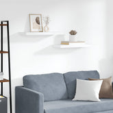 Wall Shelf Set of 2 White Honeycomb MDF, metal