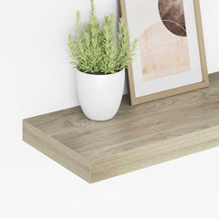 Wall Shelf Set of 4 Oak Honeycomb MDF, Metal 19.7 x 9.1 x 1.5 in