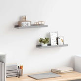 Frame Ledge Shelf Set of 2 Gray MDF Small Wall mounting