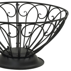 Black steel fire pit with 29.5-inch bowl, mesh cover, and poker.