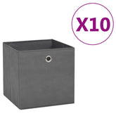 Storage Box Set of 10 Gray Non-woven Fabric Collapsible