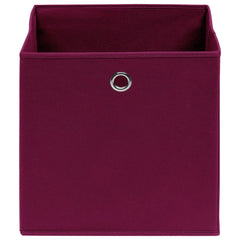 Storage Box Set of 4 Dark Red Non-woven fabric