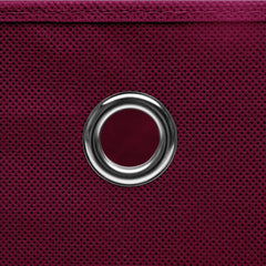 Storage Box Set of 4 Dark Red Non-woven fabric