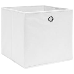 Storage Box Set of 10 White Non-woven fabric 11 x 11 x 11 in