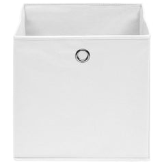Storage Box Set of 10 White Non-woven fabric 11 x 11 x 11 in