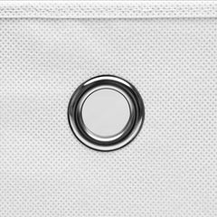 Storage Box Set of 10 White Non-woven fabric 11 x 11 x 11 in