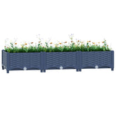 Raised Bed Blue Grey Polypropylene 47.2 x 15.7 x 9.1 in Durable