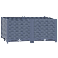 Raised Bed Blue Grey Polypropylene 31.5 x 31.5 x 15.0 in