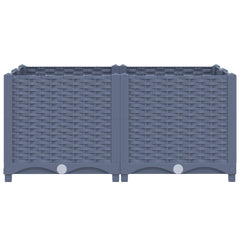 Raised Bed Blue Grey Polypropylene 31.5 x 31.5 x 15.0 in