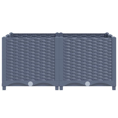 Raised Bed Blue Grey Polypropylene 31.5 x 31.5 x 15.0 in