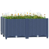 Raised Bed Blue Grey Polypropylene 31.5 x 31.5 x 15.0 in
