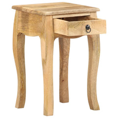 Nightstand Natural Brown Solid Mango Wood Compact Bed Cabinet