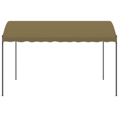 Taupe outdoor gazebo with steel frame and polyester canopy, measuring 13.1'x9.8'x8.5'.