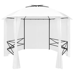Garden Marquee with Curtains 141.7x122.8x104.3 White 0.6 oz/ft²