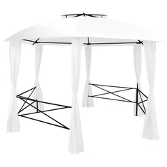 Garden Marquee with Curtains 141.7x122.8x104.3 White 0.6 oz/ft²