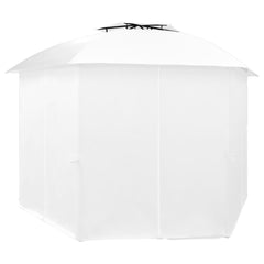 Garden Marquee with Curtains 141.7x122.8x104.3 White 0.6 oz/ft²