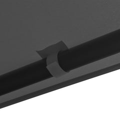 Anthracite steel frame of a 9.8x9.8 ft gazebo with a gray fabric roof.