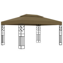 Bostome Double Roof Gazebo with taupe steel frame and removable canopy for outdoor use.