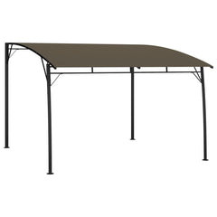 Taupe Bostome garden sunshade awning with steel frame, 9.8'x9.8'x8.4'.