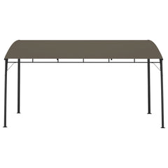 Taupe outdoor gazebo awning measuring 13.1'x9.8' with a sturdy steel frame and polyester roof.