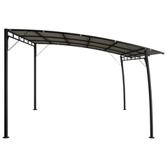 Taupe outdoor gazebo awning measuring 13.1'x9.8' with a sturdy steel frame and polyester roof.