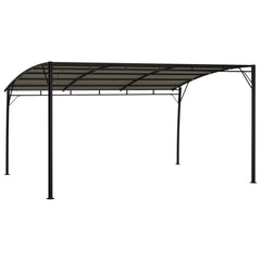 Taupe outdoor gazebo awning measuring 13.1'x9.8' with a sturdy steel frame and polyester roof.