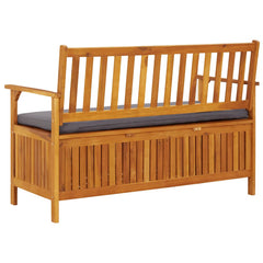 Storage Bench Dark grey seat cushion, Natural wood