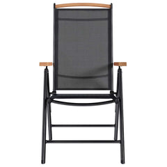Garden Chair Set of 6 Black Plywood Standard Foldable
